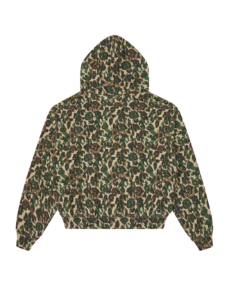 Camo-hette med glidelås for kvinner