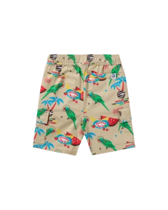 Cargoshorts for barn med fuglemotiv