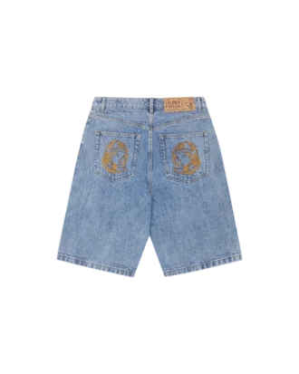 Denim shorts med falmet Arch Logo