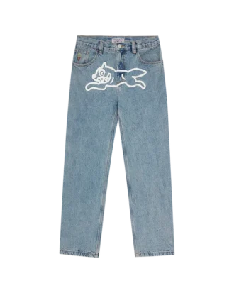 Denimbukse med rutete fôr