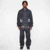 Denimjakke med måkeprint og broderi