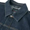 Denimjakke med måkeprint og broderi