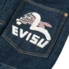 Denimjakke med måkeprint og broderi