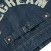 Denimjakke med måkeprint og broderi