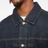 Denimjakke med måkeprint og broderi