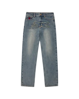 Distressed Running Dog-denimbukser for kvinner