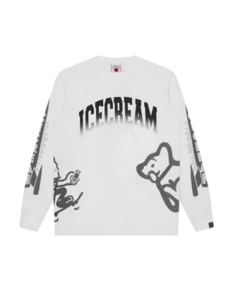 Halftone multi logo ls T-skjorte