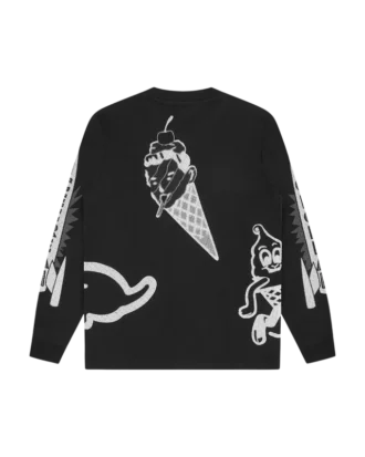 Halftone multi logo ls T-skjorte