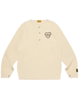 Henley-T-skjorte med lange ermer