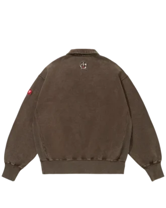 Hettegenser med brodert logo og halv glidelås