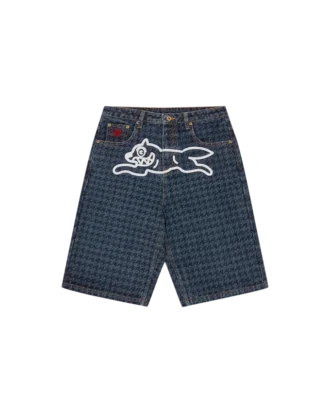 Jorts for kvinner med Running Dog i hundetannmønster