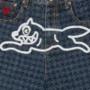 Jorts for kvinner med Running Dog i hundetannmønster
