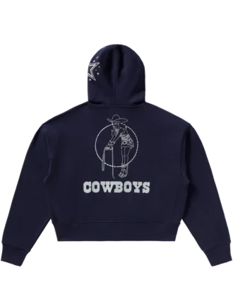 Kort hettegenser for kvinner med Dallas Cowboys-motiv