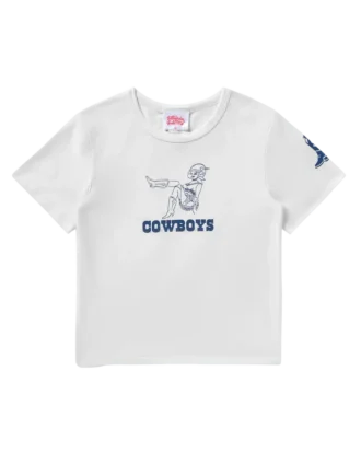 Kort T-skjorte for kvinner med Dallas Cowboys Space Cowgirl-motiv