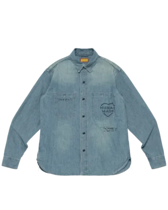 Militær chambray-skjorte