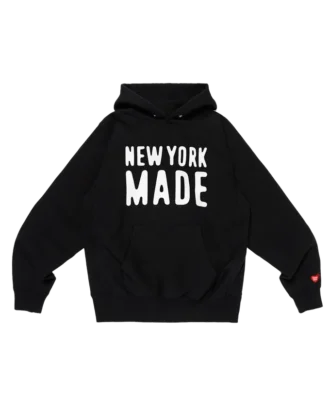 New York-produsert, tykk hettegenser