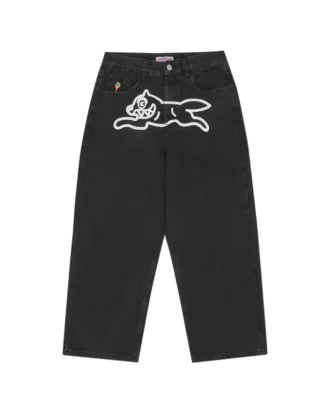 Running Dog-denimbukser med trippel skål