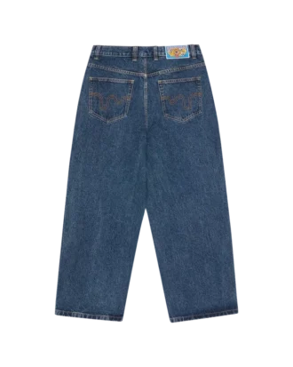 Running Dog-denimbukser med trippel skål