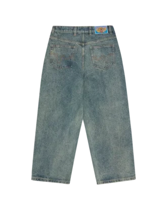 Running Dog-denimbukser med trippel skål