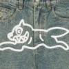 Running Dog-denimbukser med trippel skål