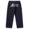 Selvedge-denim-carpenterbukser med løpende hund