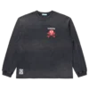Skadet bomulls-T-skjorte med lange ermer og ICECREAM-logo