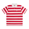 Stripet pique-skjorte for kvinner